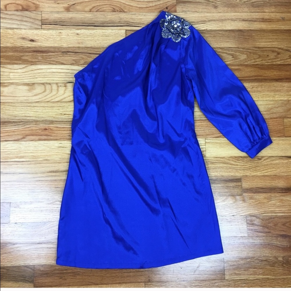 🛑Venus Royal Blue One Shoulder Mini Dress Size XS